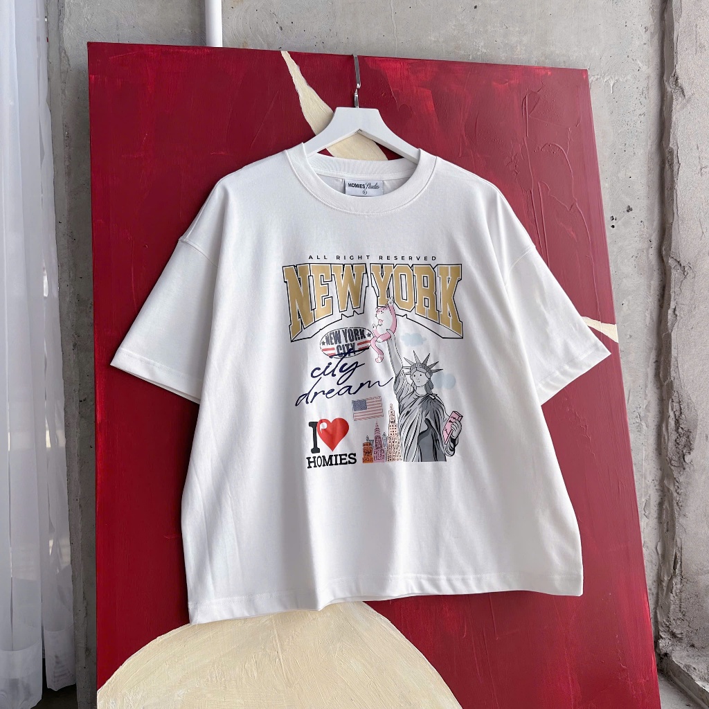 Áo Thun Cotton Form Boxy NEW YORK Local Brand Unisex Nam Nữ Oversize - Homies Saigon | BigBuy360 - bigbuy360.vn