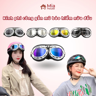  Kính Phi Công Gắn Mũ Bảo Hiểm Nửa Đầu và 3 4 - Kính UV Kính Flat Cực Xin Chốn Gió Bụi 