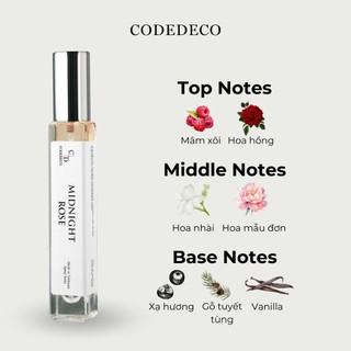 Tinh dầu thơm nữ CODEDECO Midnight Rose 10ml dạng xịt - Bí ẩn, Đằm thắm, Hấp dẫn
