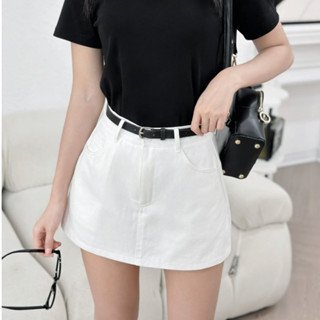 Quần giả váy jeans nữ dáng ngắn chữ A cạp cao CV27 DELIZ phong cách basic dễ phối đồ (không kèm dây lưng)