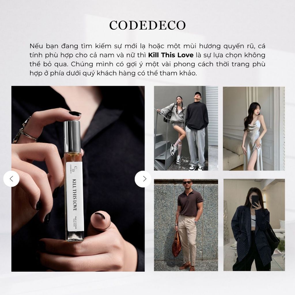 Tinh dầu thơm unisex CODEDECO Kill This Love 10ml dạng xịt - Ngọt ngào, Bí Ẩn, Quyến rũ | BigBuy360 - bigbuy360.vn