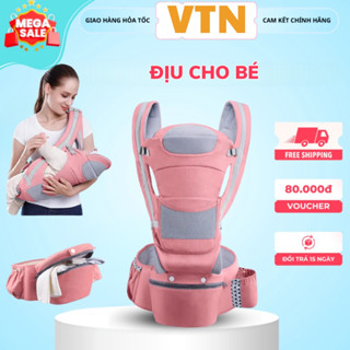  Địu em bé sơ sinh 9 tư thế có ghế chống gù đa năng cao cấp từ 0-36 tháng nhiều tư thế cho bé trợ lực - Bamboo life 