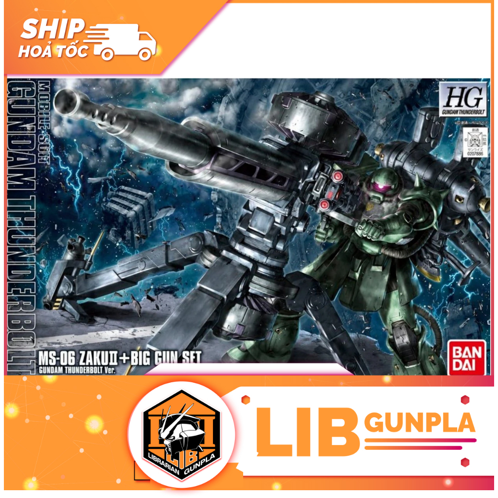 Mô hình lắp ráp HG TB 1/144 ZAKU 2 + BIG GUN SET - GUNDAM THUNDERBOLT Ver