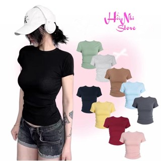 Áo Thun Baby Tee Body Trơn Cổ Tròn Tay Ngắn Dáng Ôm Siêu Co Giãn Size Đại 65kg - MM Hồng Nhi Store