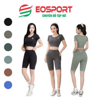 Bộ Áo Cộc Tay Quần Đùi Tập Gym Yoga Chạy Bộ, Set Đồ Thể Thao Nữ, Áo Croptop Quần Ngố Có Túi(Ng02))