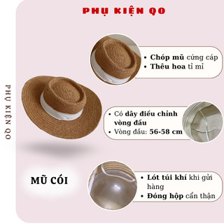 Mũ cói gấu Panda vành cứng M22