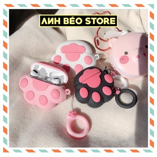 Vỏ Ốp Airpod 2 3 4 Pro Pro 2 Dấu Chân Mèo, Ốp Bảo vệ tai nghe không dây, Case Airpods Silicon cao cấp