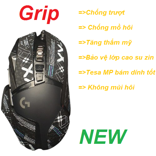Miếng Dán Grip Tape Tesa MP Chống Trượt Chuột Logitech G502 HERO - Skin Gaming Mouse