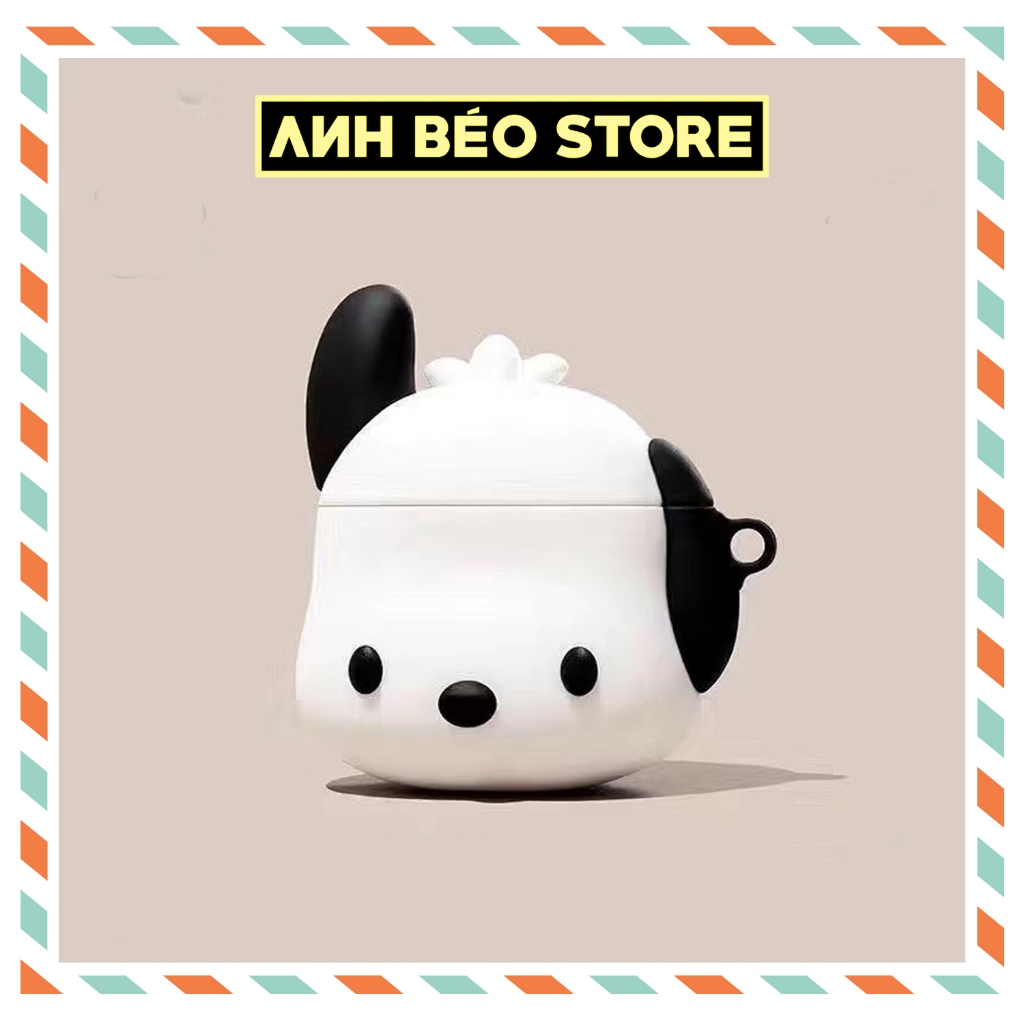 Vỏ Ốp Airpod 2 3 Pro Pro 2 Chó Trắng, Ốp Bảo vệ tai nghe không dây, Case Airpods Silicon cao cấp