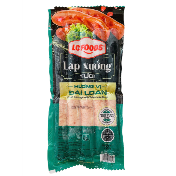 Lạp xưởng tươi LC, lạp xưởng nướng đá LC, lạp xưởng tươi hương vị Đài Loan gói 700g