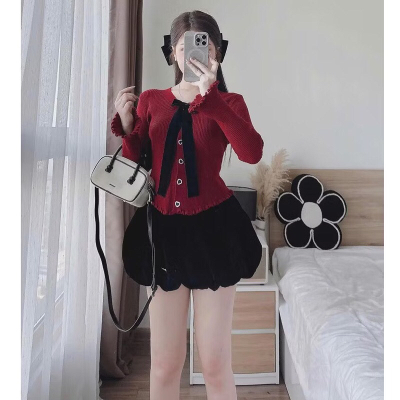 Áo len Tết - áo đỏ Len Gân GIÁ RẺ  - áo len đỏ trễ vai cuốn hút | BigBuy360 - bigbuy360.vn