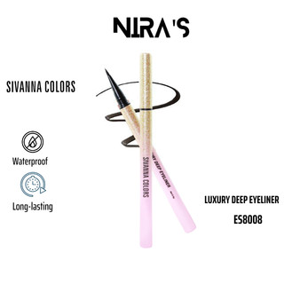   Dễ vẽ bền màu 24h Bút kẻ mắt Sivanna Colors Luxury Deep Eyeliner Thái Lan 