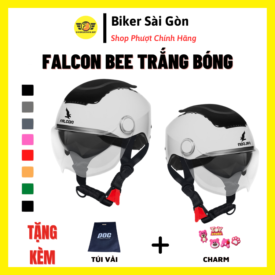 Nón Bảo Hiểm Nửa Đầu Poc Falcon BEE Trắng Bóng Mới Nhất 2024 - Bikersaigon