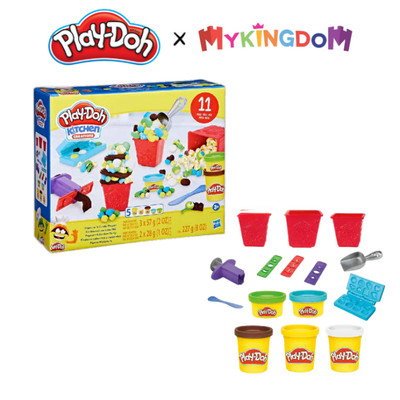 Đồ Chơi Combo Bộ Khuôn Làm Bắp Rang Và Bột Nặn 4 Màu Mini PLAYDOH CBF7397/E7253-2025