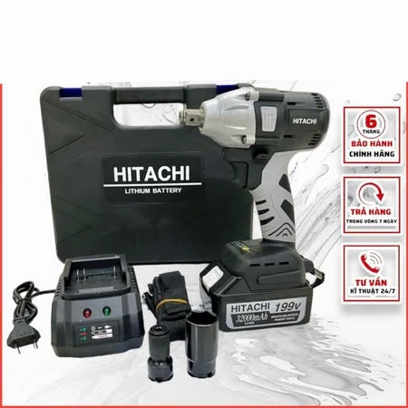 siết bulong hitachi 199v bộ 1 pin tặng chuyển vít