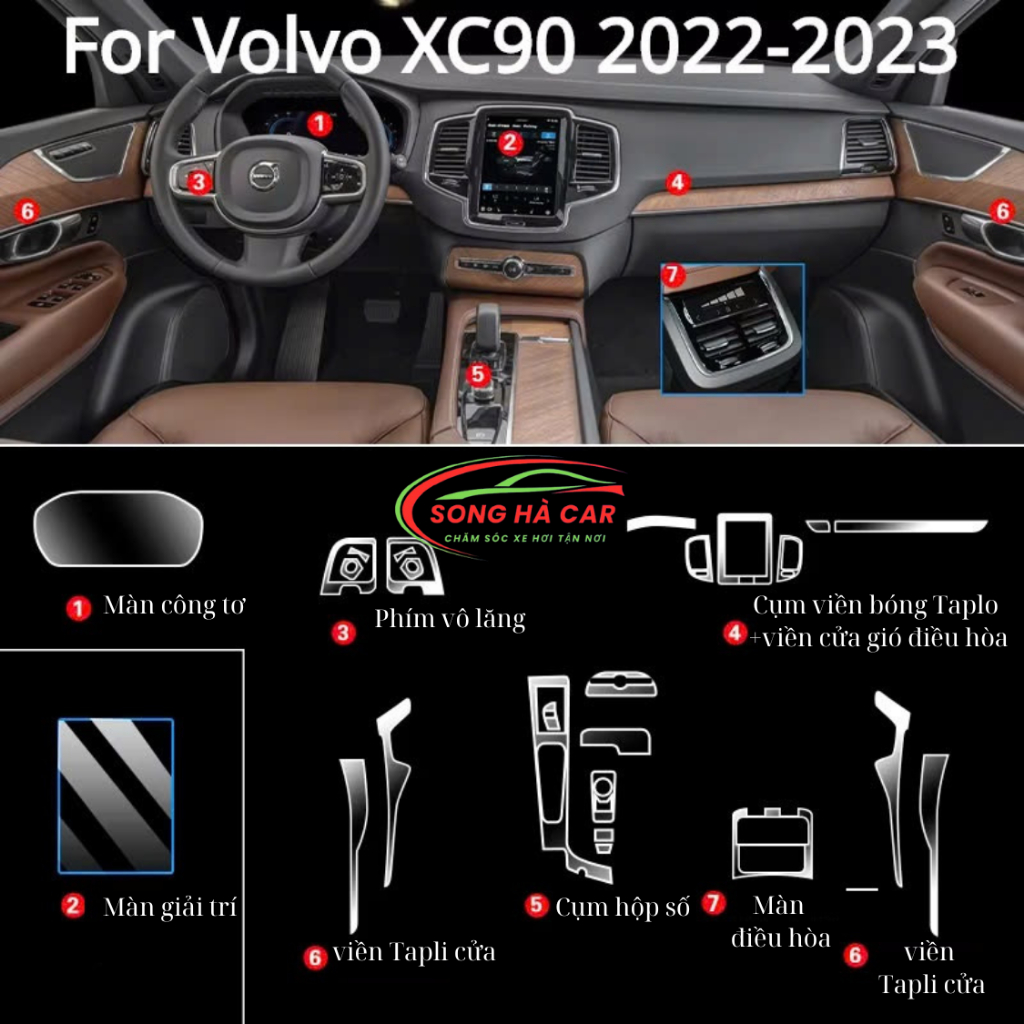 VOLVO XC90 2017 -2025 Dán PPF bảo vệ nội thất, chống xước và luôn bóng đẹp