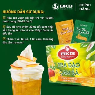 Trà Đào Cam Sả BKB 275g - Nguyên Liệu Pha Chế Thơm Ngon- Hương Vị Đậm Đà, Tiện Lợi