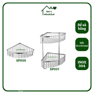 Kệ góc nhà tắm treo tường Inox 304 PHÁT ĐẠT, kệ gia vị nhà bếp, giá để xà bông phòng tắm (SP050.057)