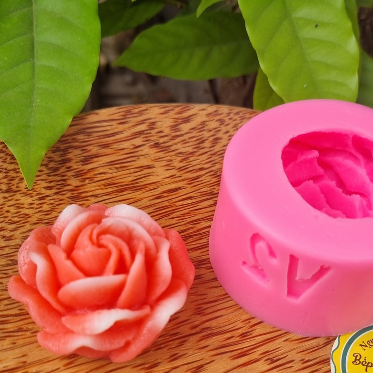 Khuôn silicon hoa hồng mã V2 trang trí bánh sinh nhật rau câu khuôn nến thơm