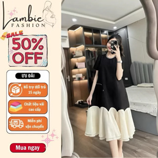 Đầm bầu đi tiệc, váy bầu thiết kế cổ thêu đính đá sang chảnh, dáng dài babydoll siêu xinh, hàng nhập Quảng Châu cao cấp