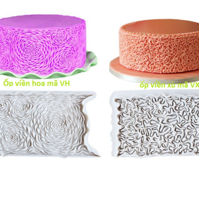 Khuôn silicon ốp viền làm thạch rau câu 4D, trang trí bánh sinh nhật