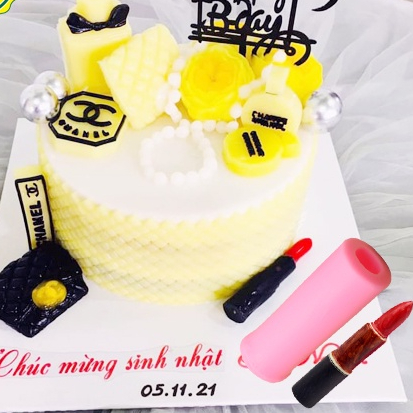 Khuôn silicon thỏi son môi trang trí bánh