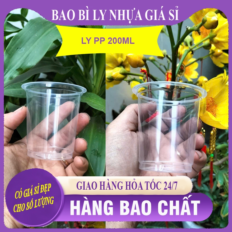 Ly nhựa trơn pp 200ml  ( 1cây 50 cái )