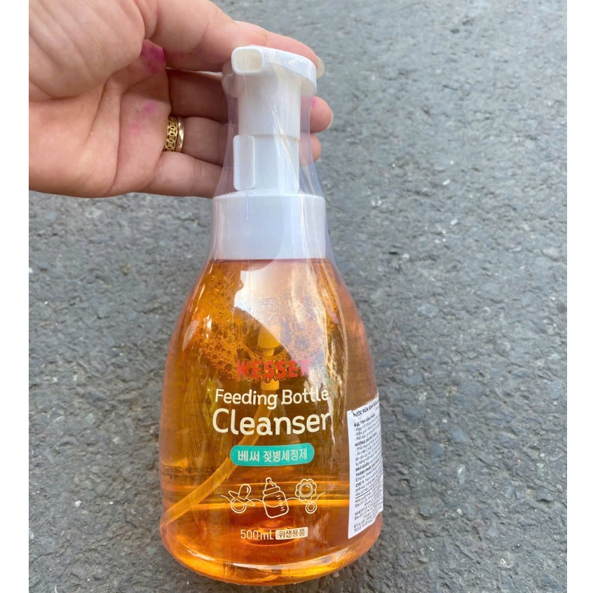 Nước Rửa Bình Sữa WESSER Rửa Rau Củ Và Phụ Kiện, An Toàn Cho Bé 500Ml Dạng Chai