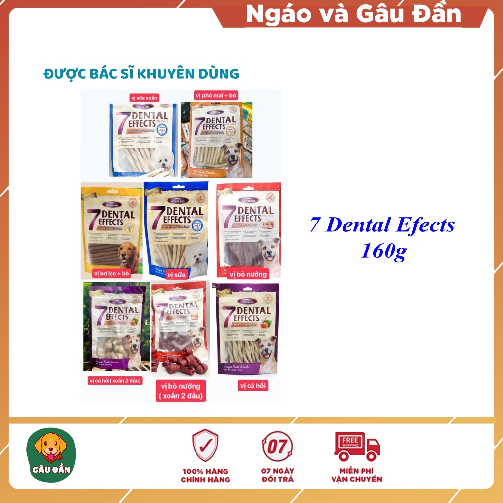 Xương gặm 7 Dental Efects cho chó 160g Phụ kiện pet shop