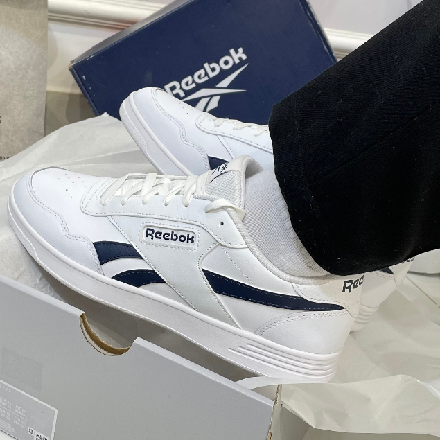 [CHÍNH HÃNG] GIÀY REEBOK - ĐẾ BẰNG - TRẮNG - LINE NAVY - (5429)