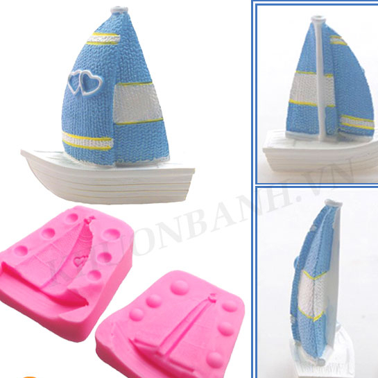 Khuôn silicon thuyền buồm 4D
