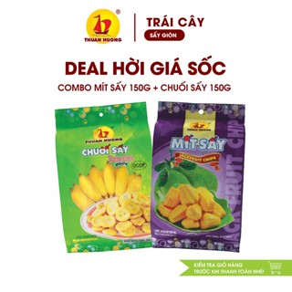 Combo Mít sấy 150g, Chuối sấy 150g Thuận Hương - Trái cây sấy giòn Ăn vặt - Hàng xuất khẩu loại 1 cao cấp