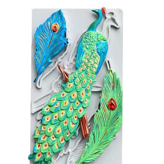 Khuôn silicon con công và lông phượng vũ