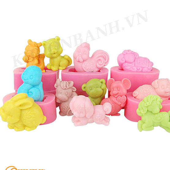 Khuôn silicon 12 con giáp 3D