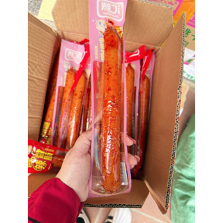 Xúc xích lạp xưởng đầu trâu siêu to khổng lồ mỗi cây nặng 170g- Đồ ăn vặt Thuỷ Béo