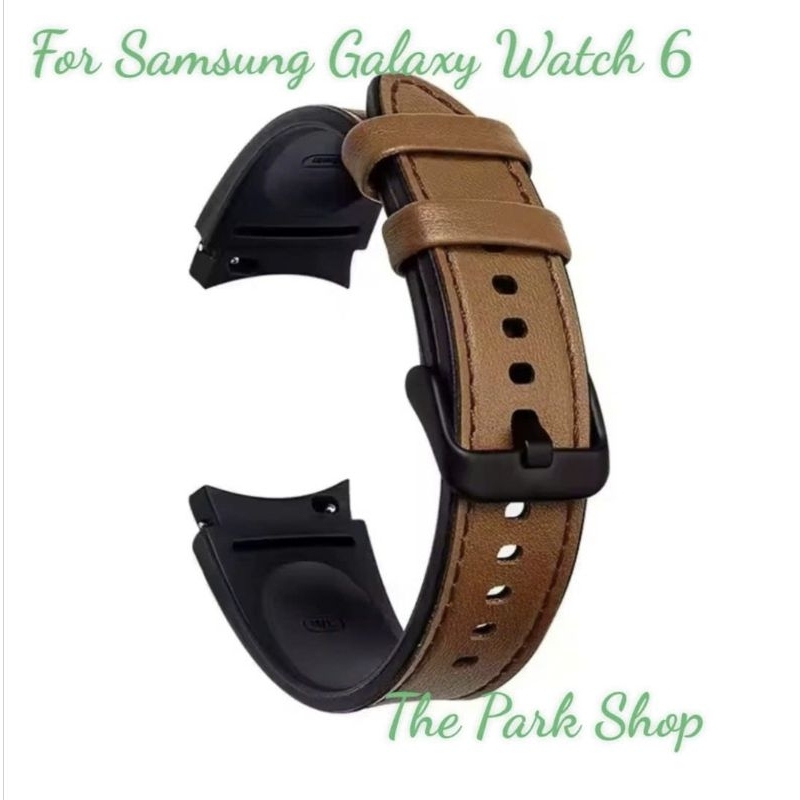 Dây da hybrid ngàm cong 20mm dành cho Samsung galaxy watch 6 / Watch 6 classic