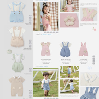 Nous New Set Quần Yếm Áo Cao Cấp Vải Mềm Mịn Cho Bé Trai Và Bé Gái Từ Sơ Sinh Nhiều Mẫu Chính Hãng