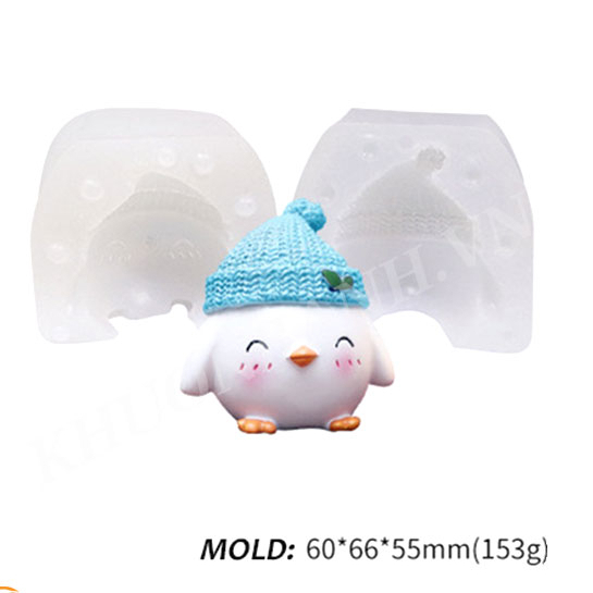 Khuôn silicon con gà đội mũ