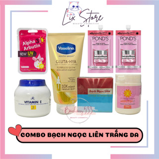[Không kèm hủ] Combo Kem dưỡng trắng da Body Bạch Ngọc Liên + Sữa dưỡng thể Vaseline