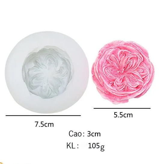 Khuôn silicon hoa hồng anh mẫu 2 làm nến thơm bánh rau câu