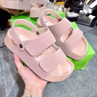 Dép nữ 2 quai da cài khuy có điều chỉnh siêu hót