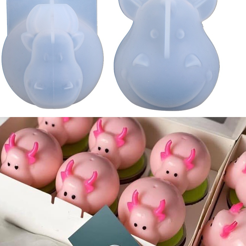 Khuôn silicon tạo hình con trâu và đầu trâu siêu đáng yêu