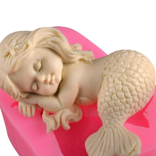 [KHUÔN 4D SALE] Khuôn silicon nàng tiên cá làm thạch rau câu 4d/xôi hoa đậu cán/làm nến/làm xà phòng