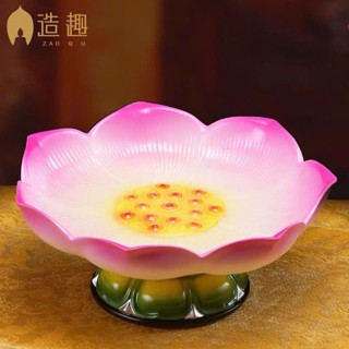  Dĩa Đựng Trái Cây Thờ Cúng Dĩa Thờ Cúng Sen Gốm Màu Hồng 