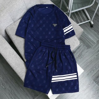 [ 45-85kg ] Bộ Quần Áo Nam Hoạ Tiết IB Chất Cotton Tổ Ong Cao Cấp, Menswear