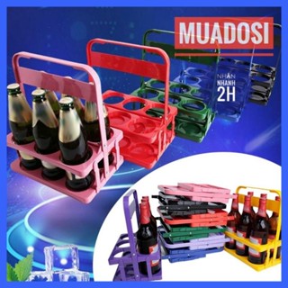 Khay Đựng Chai Bia Chai Nước Ngọt Loại Nhỏ 6 Ngăn Kèm Quai Xách Gấp Gọn Dùng Cắm Trại Dã Ngoại Picnic Tiện Dụng