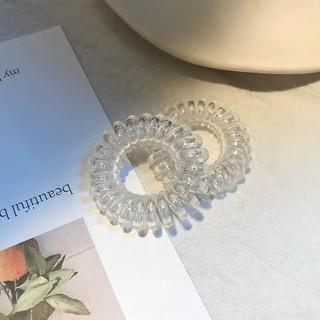 Set Cột Tóc nhũ trắng hồng dây cột tóc lò xo
