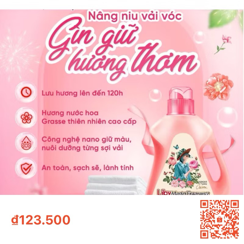 Nước giặt Liby Masterfragrance hương hoa hồng grasse thiên nhiên can 2kg