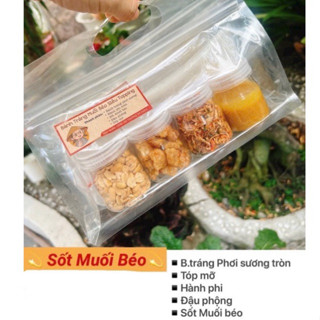 Set bánh tráng phơi sương MUỐI BÉO, bánh tráng muối béo tóp mỡ, muối béo hành phi đậu phộng tóp mỡ - Nguyệt Như