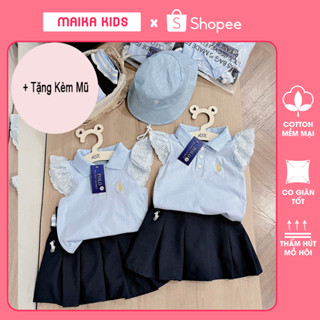 [TẶNG KÈM MŨ] Set váy polo cánh tiên điệu Maikashop cho bé gái diện mùa hè 2025